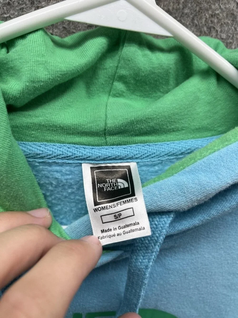 The North Face Hoodie Womens Small Blue Fleece Logo Pullover Kangaroo Pocket